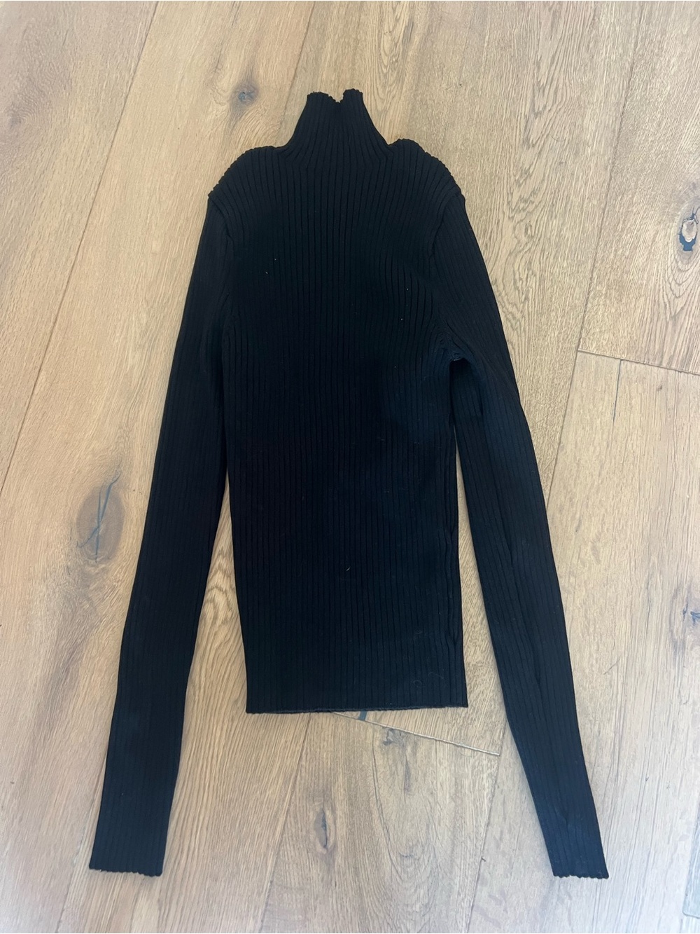 Zara Black Ribbed Turtleneck Sweater